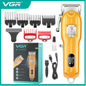 VGR-cortadora de pelo recargable por USB VGR  máquina para cortar el pelo cabeza hueca tallado de cabello luz LED blanca 10W