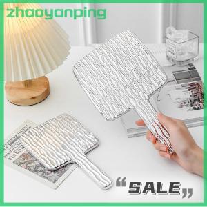 zhaoyanping 1PCS Square Mirror Mini Hand-held Desktop Cosmetic Mirror Makeup Mirror Travel Metallic Portable Beauty Mirror