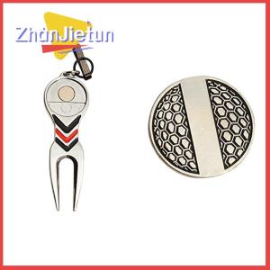 zhanjietun Công cụ sửa chữa Golf Bóng đánh dấu hợp kim từ tính với móc tiêu chuẩn thể thao bị bảo vệ