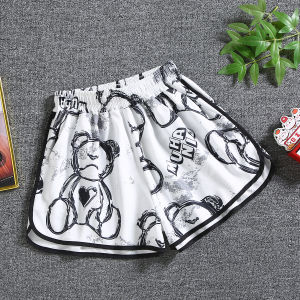 CD HOME กางเกงขาสั้นผู้หญิงเอวสูงลายหมีสองสี | เเฟชั่นใหม่ ใส่ได้หลากสไตล์ในตัวเดียว ผ้าใส่สบายดีระบายอากาศ แฟชั่นน่ารัก QC-KZ9002