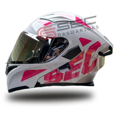 SEC Whirlwind Grey Pink Modular Helmet