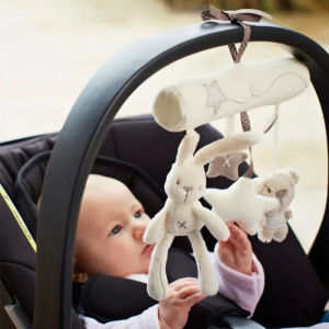 ZEEMIN Baby Hanging Rattles Toys 0 12 Months Soft Rabbit Bear Activity Crib Stroller Toys Pram Hanging Pendant Bell Appease Plush Dolls