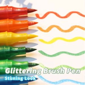 CANICECA 24/48/72/96 Colors Double-Ended Glitter Pens Quickly Dry Colorful Acrylic Marker Pen Glue-Like Ink Watercolor Pen DIY