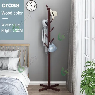 100% Solid Wood Wooden Clothes Hanger Rack Nordic Style Clothes Hanger Hook Bedroom Coat Stand Rack / Clothes rack