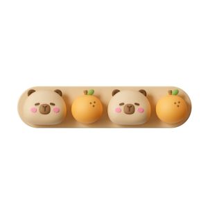 JIYAN2866 Silicone Cable Organizer Cartoon Capybara Data Cable Fixed Cable Winder Punch-free Charging Cable Storage