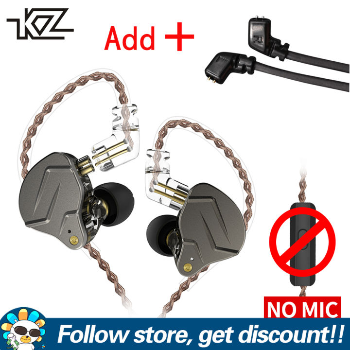 KZ ZSN Pro Dual Driver 1BA+1DD Hybrid Metal Earphones HiFi in-Ear Monitor  with Detachable 2Pin Cable, Zin Alloy 