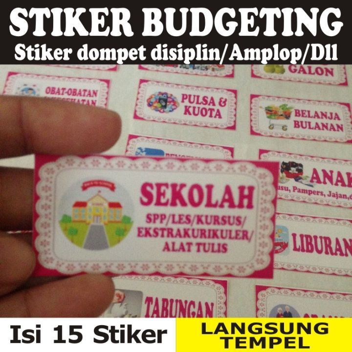 (PINK) ISI-15 STIKER BUDGETING/STIKER DOMPET DISIPLIN/STIKER DOMPET PINTAR/STIKER KEUANGAN/STIKER DOMPET KEUANGAN/STIKER PENGATUR KEUANGAN DOMPET DISIPLIN