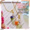 Gwen Stainless Steel  Necklace Raindrop Shape Pendant Non tarnish and Hypo Allergenic. 