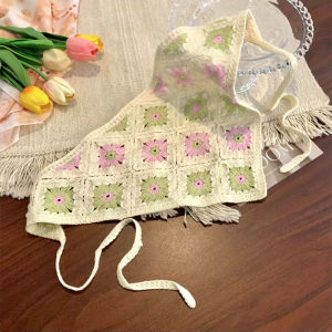 Zy Fashion Korean Style Sweet Knitted Triangle Scarf Headband for Women Fashionable Girl Versatile Hair Band Hair Accessory