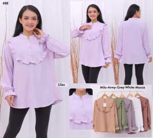 Minola Top Blus Blouse Wanita Terbaru Import Korea Style Lengan Panjang
