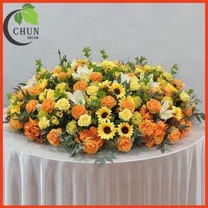 Lẵng Hoa Lụa Cao Cấp Lẵng Hoa Tròn 60cm Trang Trí Để Bàn Họp Trang Trí Tiệc Sự Kiện Hội Nghị