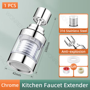 360° Rotatable Faucet Extender 3 Mode Kitchen Faucet Sprayer Nozzle Universal Water Saving Tap Accessories Stainless steel Filter Anti-Splash HDB