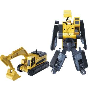 GLOWLITE Excavator Deformation Robot Train Bulldozer 2 in 1 Engineering Vehicle Robot Novelty Movable Transformation Robot Toy Childrens Toy