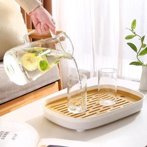 1 ชิ้น ถาดระบายน้ำสองชั้นห้องนั่งเล่นถาดน้ำชาสร้างสรรค์ชุดชาถ้วยน้ำถาดระบายน้ำถาดสองชั้นถาดผลไม้พลาสติก ที่คว่ำแก้ว ที่คว่ำจานสไตล์มินิมอล