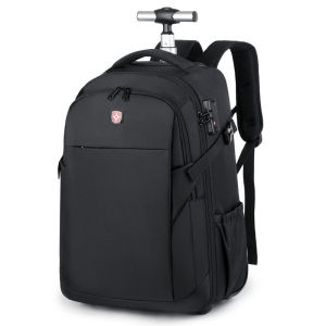 Business Trolley Laptop Backpack Bag with 2 Wheels | Cabin Travel Luggage Waterproof Backpack for Men & Women | School & Student Rolling Bag