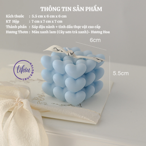 Nến Thơm Handmade TIKIU 3D RUBIK Lập Phương Mẫu Hạt Trái Tim Trang Trí Decor Phong Cách Hàn Quốc Sáp Đậu Nành Tự Nhiên 2023