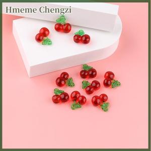 Hmeme 10Pcs Transparent Resin Red Cherry Strawberry Pendants For Women Bracelet Necklace DIY Jewelry Making Accessories