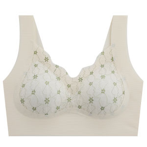 Bra for Women Lace Wireless Seamless Push-up M-2XL Vest-style Sleep Bra Ladies Fixed Cup