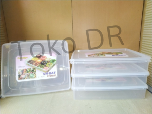 Tempat donat - Donuts box/ Kiara/Conaldo / Sunrise / plastik