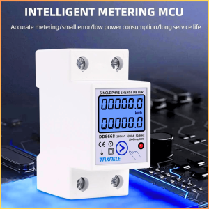 COD KIRIM CEPAT Meteran Listrik Digital Din Rail Single Phase / kWh Meter Digital 1 Fasa 230V DDS668