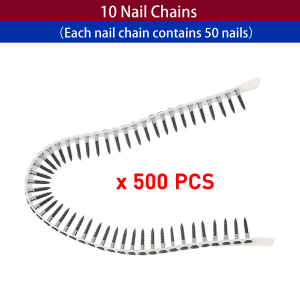 Rechargeable Cordless Chain Screw & Nail Gun - Self-Tapping Electric Woodworking Tool w/ Drill Adapter