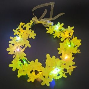 LED Adjustable Simulation Flower Crown Light Wreath Luminous Headband Birthday Gift Headdress Christmas Headband Decor 花环