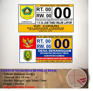 Custom Nomer Rumah Resmi Terdapat Logo Kota Kabupaten Se Indonesia