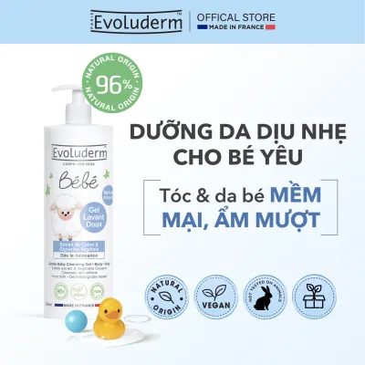 Gel tắm và gội làm sạch và dưỡng ẩm toàn thân cho bé - Gel Lavant Doux Bebe Evoluderm 500ml