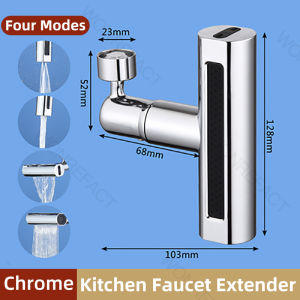 Brass Faucet Sprayer 720° Rotating 3 Mode Bathroom Waterfall Faucet Expander Kitchen Sink Accessories Strong Water Pressure