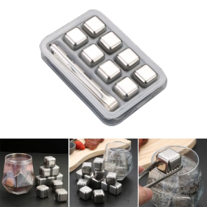 Ice Cubes Whiskey Stones Reusable Stainless Steel Whiskey Stones Chilling Stones for Your Favorite Beverage Juice Water