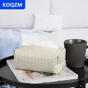 [COD] KOQZM 1 hộp khăn giấy bằng da dệt Hộp đựng giấy xe hơi di động sang trọng Hộp đựng khăn ăn khách sạn nhà hàng trang trí Ins
