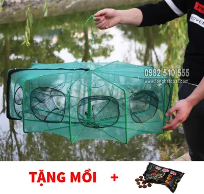 Lồng Bát Giác 6-8-12-16 Cửa Đa Năng + Tặng Mồi Dụ tômcuacá