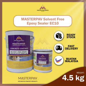 MASTERPAV Solvent Free Epoxy Sealer EC10 Floor Coating/Epoxy Primer Sealer Protection/ Epoxy Sealer Primer - 4.5kg /set