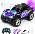 RC Cars 1:16 Remote Control Car for Boys 4-7 8-12,All Terrain Rechargeable Remote Control Truck for Kids, 2.4GHz Rc Monster Truck with Bodylight&Music&Spray, 20KM/H Car Toys for Ages 5-7, 8-13 Purple. 