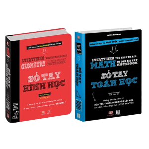 Combo sách Sổ tay hình học ( lớp 8 - lớp 12 ) và sổ tay toán học ( lớp 4 - lớp 9 ) tổng hợp kiến thức toán học bộ 2 cuốn bìa cứng in màu - Á Châu Books