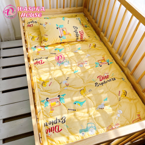 Bộ gối nệm cho bé đi học kích thước 80x150cm vải cotton satin mềm mát