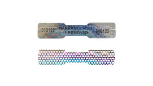 Bone shape Laser Holographic Warranty Void Seal Stickers Tamper Proof Security Label 5x1cm