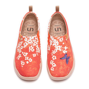 UIN ToledoI Womens Floral Flat Shoes Fashion Slip on Canvas Loafers Art Painted Travel Shoes