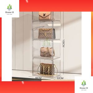Bag Organiser Transparent Bag Storage Box Magnetic Stackable Storage Cabinet