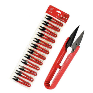 Kéo bấm chỉ nhựa đỏ lưỡi đen DJ 107 kéo bấm siêu sắc chính hãng dùng trong ngành may