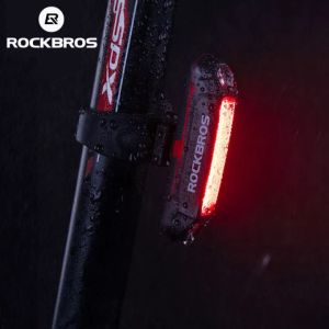 ROCKBROS Bicycle Rear Light Cycling Waterproof USB Rechargeable Seat Fork Tail Light MTB Rode Super Bright LED Taillight Red