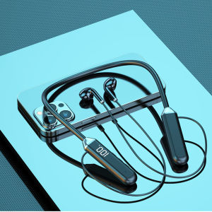 Universal Bluetooth Earphone Wireless with Microphone Neck Neck Bluetooth Headset in-Ear Sports Running Long Battery Life Digital Display Universal Headset Bilateral Stereo High-Tech Bluetooth Headset