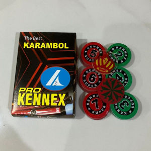 Biji Karambol Tebal 3 mm Motif Pro Kennex / Random | Koin Krambol Satu Lapis Original | Keping Kerambol 3mm | Coin Carambol Carrom Games