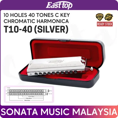 Easttop 10 Holes 40 Tones Professional C Key Chromatic Harmonica / T1040