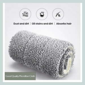 Adjustable Spin Mop 360° Floor Cleaning Kit with Microfiber Cloth Durable Hardwood & Glass Mat Easy Wet/Dry Operation 38cm