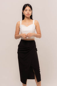 RIMINI - Rok Span Wanita Midi Side Draped Size XS-XL - Carina Skirt CC33422