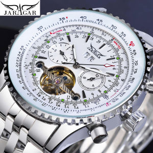 JARAGAR Automatic Watch Fashion Gold Bezel Large Dial Stainless Steel Mens Watch Top Brand Luxury Mechanical Clock. Mens Gifts