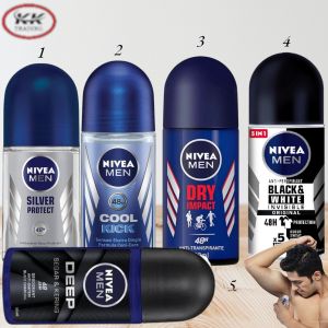🧴 NIVEA MEN Roll-On Deodorant – 48H Protection (5 Variants).