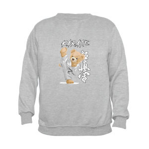 TopOne88 Sweater Basic Crewneck Fleece Anak Laki Laki Perempuan Sablon DTF (Teddy Bear Karate)