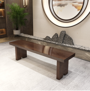 [PRE-ORDER][Factory Direct:TY] Coffee Tea table solid wood The whole board without splicing Kung Fu big slab Zen new Chinese style modern minimalist creative table and chairs bench set (ETA: 1mth)
